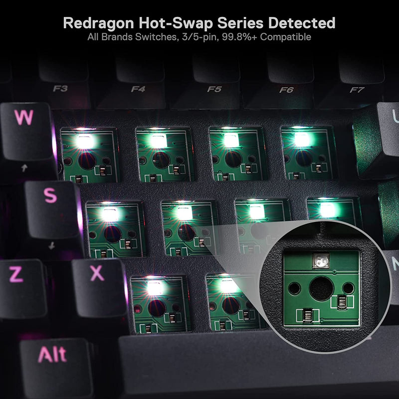 (RENEWED) Draconic Pro K530 PRO - 60% Bluetooth+2.4Hz+Wired Mechanical Keyboard (Brown Switch)