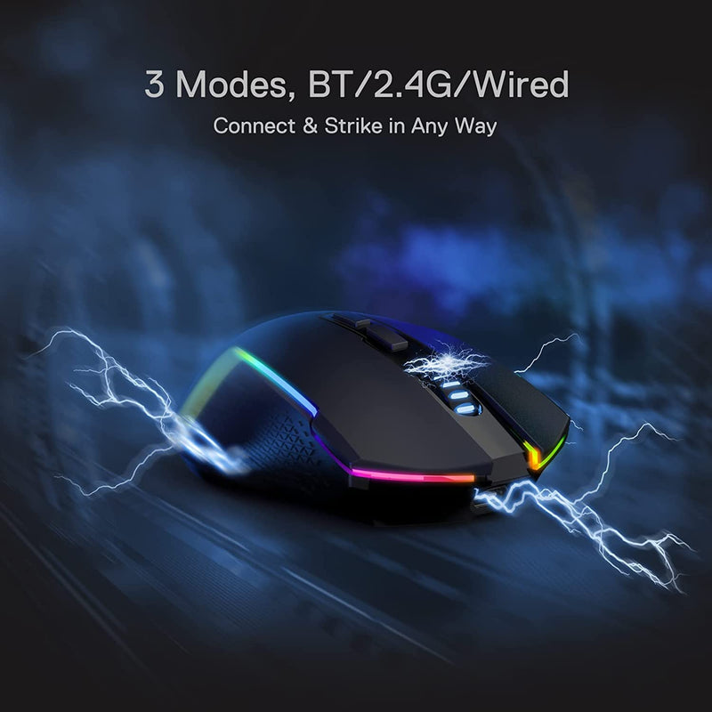 (RENEWED) Trident Pro M693 RGB Wired, Wireless and Bluetooth Mouse