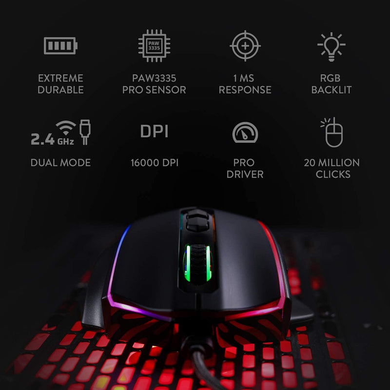 Vampire Elite M686 RGB Wired and Wireless Mouse