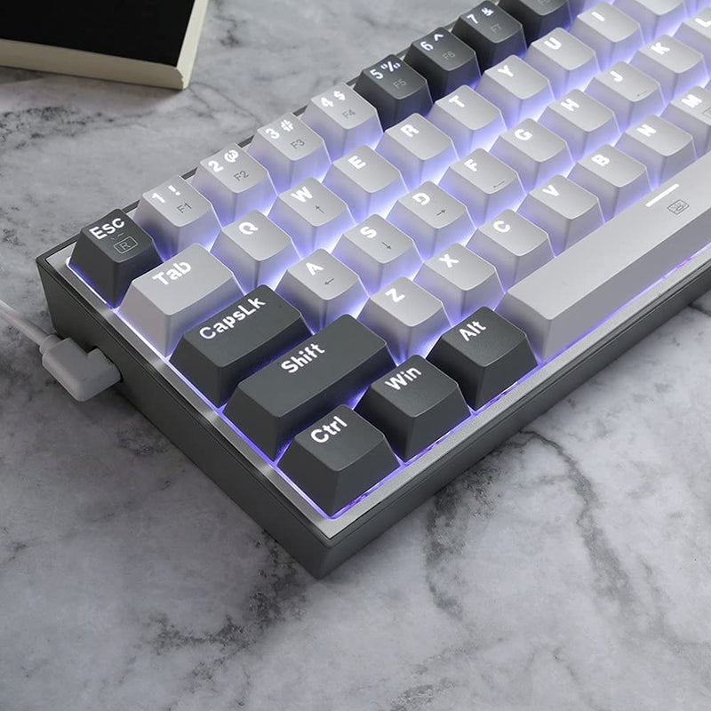 Fizz K617 -  60% Wired Mechanical Keyboard White and Grey (Red Switches)