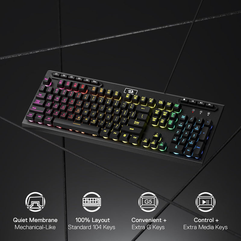 Aditiya K513 - 104 Keys Linear Mechanical Feel Keyboard