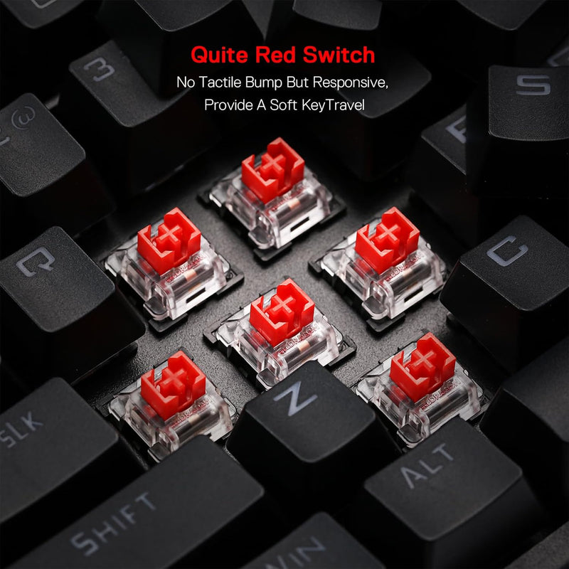 Vishnu K596 PRO - Bluetooth+2.4Ghz+Wired Mechanical Keyboard (Red Switch)