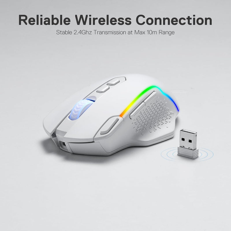 Taipan Pro M810 PRO RGB Wired And Wireless Mouse (White)