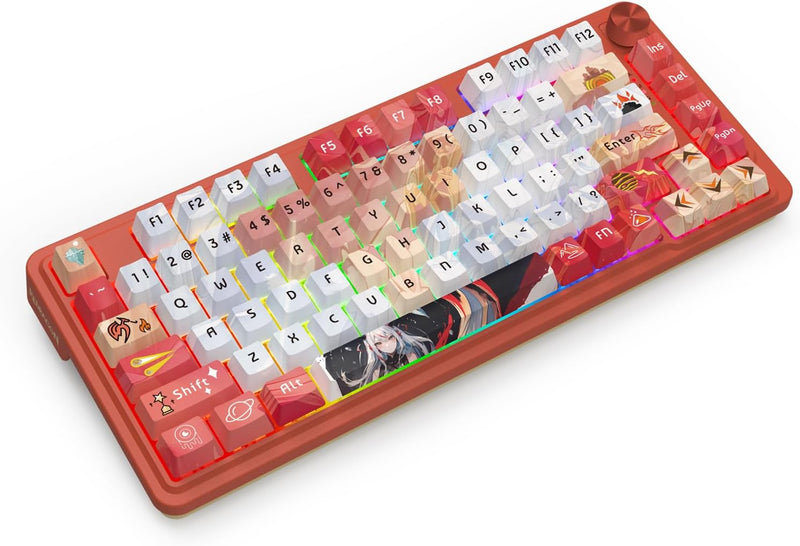 Ucal Pro K673 Pro - 75% Wired+2.4Ghz+BT Mechanical Keyboard Anime Theme (Custom Hi-Fi Linear Switch)