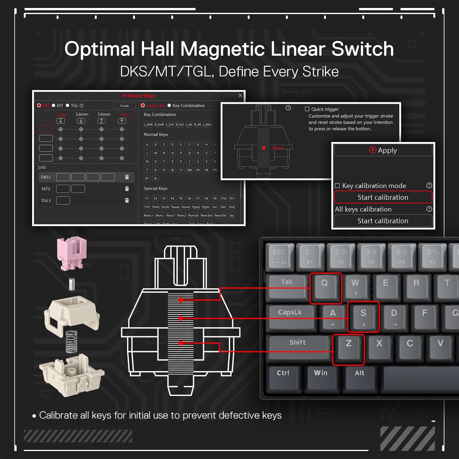 Redragon K617 Rapid Trigger Gaming Keyboard (Misty Grey) - Green Apple Compunet