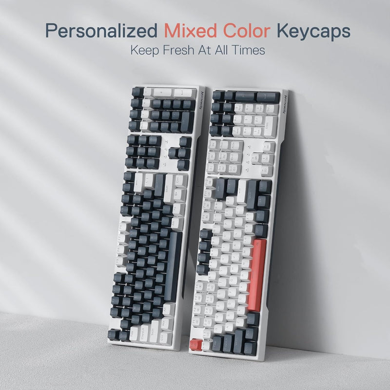 Trundle K668 - 104 Keys Wired Mechanical Keyboard White|Black|Orange (Red Switch)