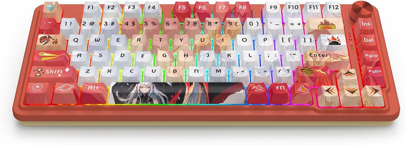 Ucal Pro K673 Pro - 75% Wired+2.4Ghz+BT Mechanical Keyboard Anime Theme (Custom Hi-Fi Linear Switch)