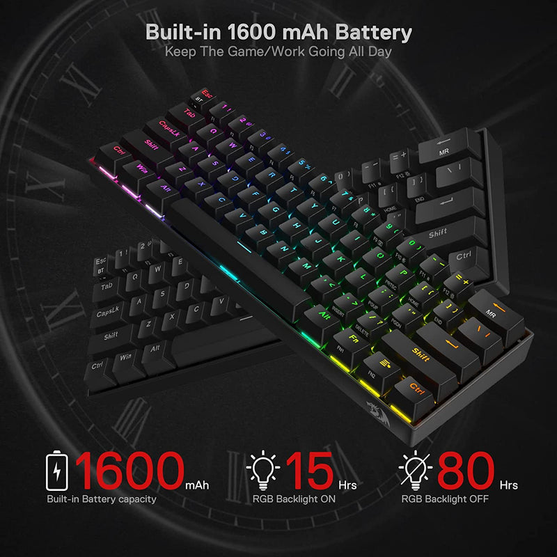 Draconic Pro K530 PRO - 60% Bluetooth+24.Ghz+Wired Mechanical Keyboard (Red Switch)