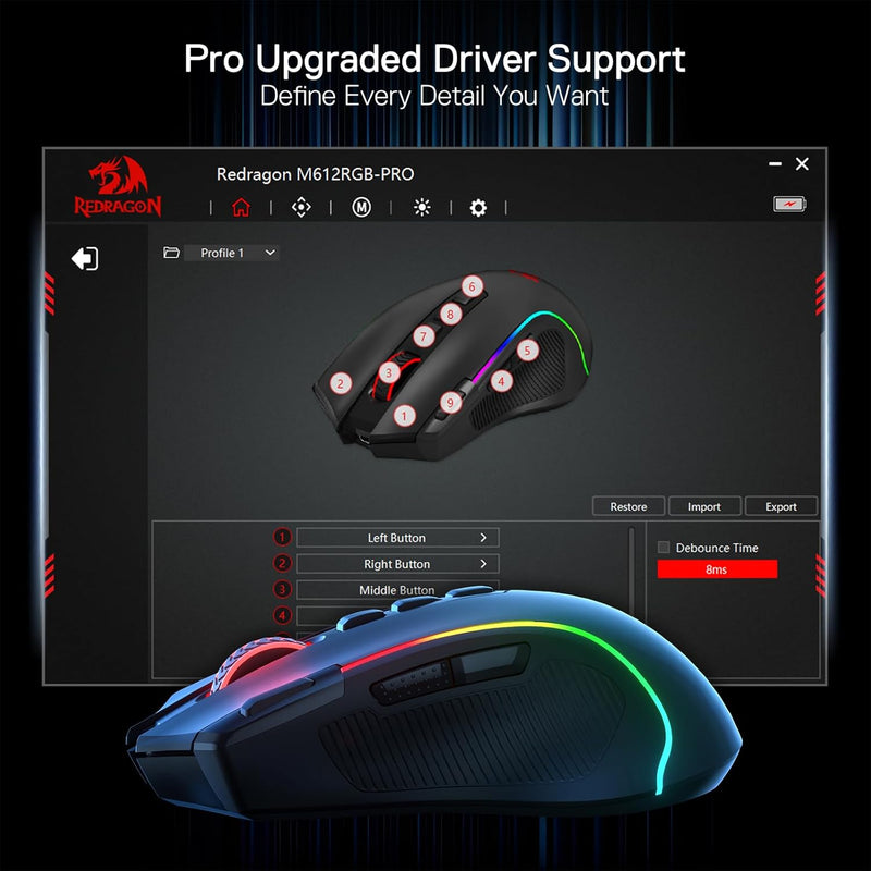 Predator Pro M612 PRO RGB Wireless Mouse