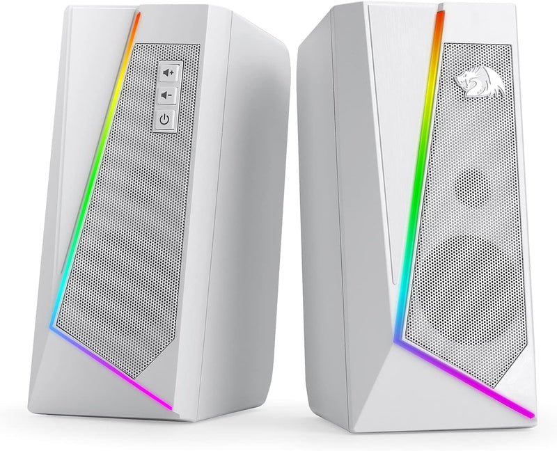 ANVIL GS520 - RGB 2.0 Channel Gaming Wired Desktop Speakers (White)