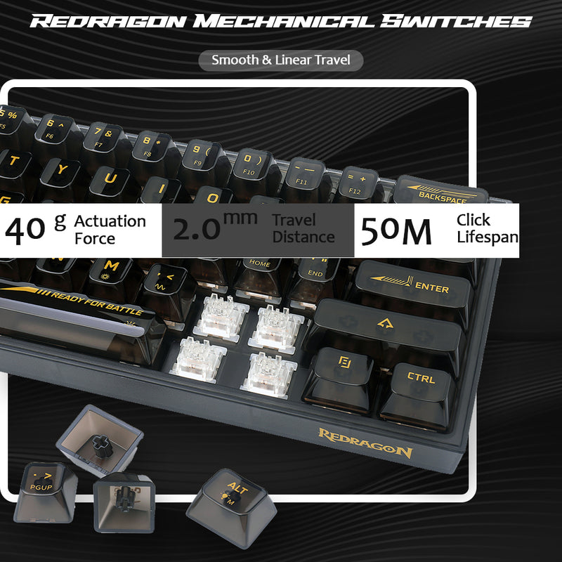 Fizz K617 - 60% Wired Mechanical Keyboard Black Transparent (Translucent Custom  Switch)