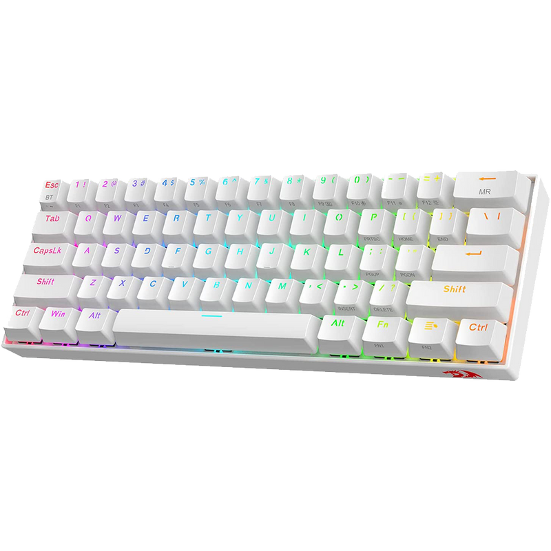 Draconic Pro K530 Pro - 60% Bluetooth+2.4Ghz+Wired Mechanical Keyboard White (Red Switch)