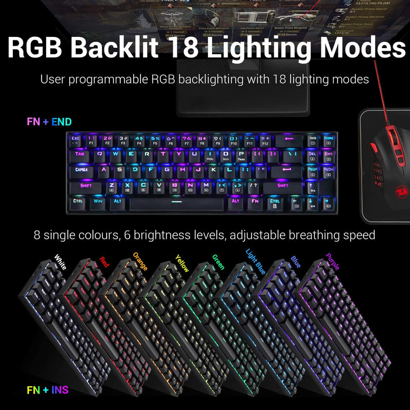 DEIMOS K599 - TKL 2.4G+Wired RGB Mechanical Keyboard (Red Switch)