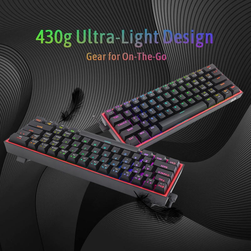 Fizz K617 -  60% Wired Mechanical Keyboard Black (Red Switches)