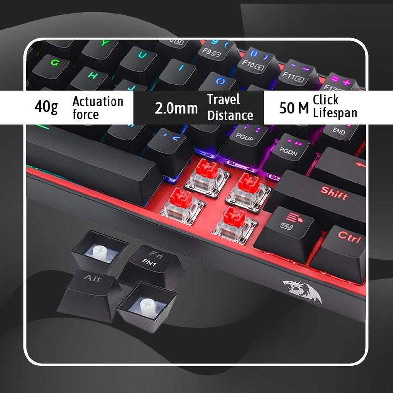 FIZZ PRO K616 - 60% Wired+2.4Ghz+BT Mechanical Keyboard Black (Red Switch)