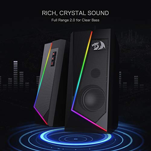 (RENEWED) ANVIL GS520 - RGB 2.0 Channel Gaming Wired Desktop Speakers