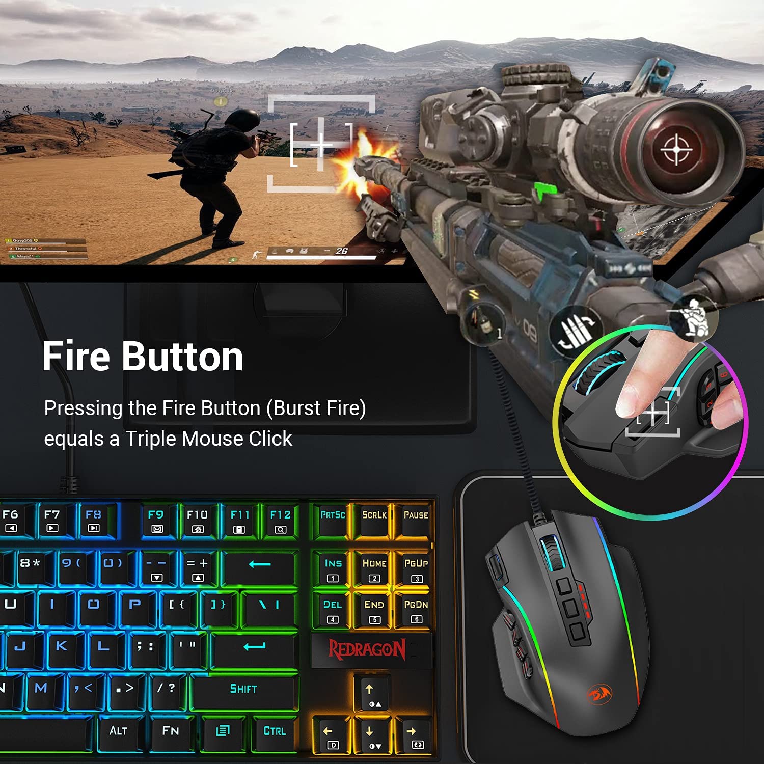 Perdiction M901 K-2 RGB Wired Mouse with Weights