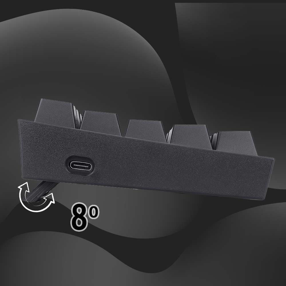 FIZZ PRO K616 - 60% Wired+2.4Ghz+BT Mechanical Keyboard Black (Red Swi ...