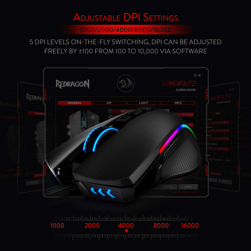 Lone Wolf 2 ‎M721-PRO RGB Wired Mouse