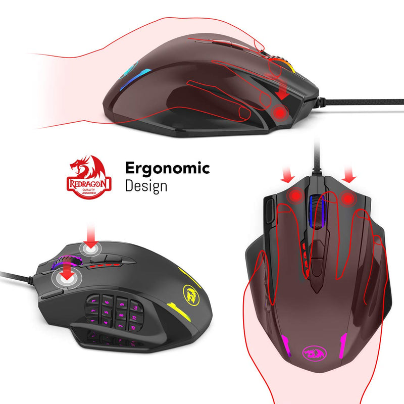 Impact M908 RGB Wired Mouse with Weights