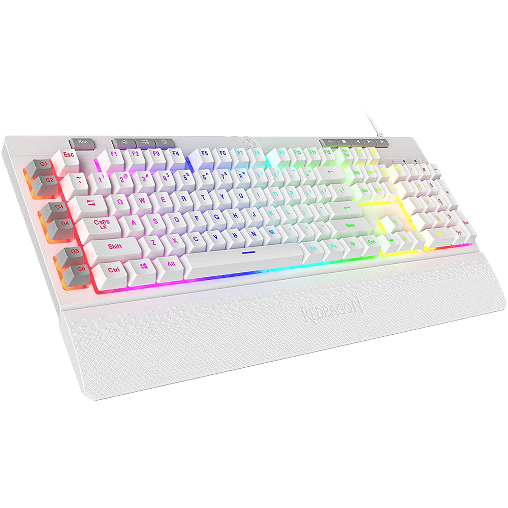 Shiva K512- Wired Membrane Keyboard RGB White – Redragon India