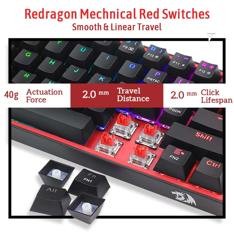 Fizz K617 -  60% Wired Mechanical Keyboard Black (Red Switches)